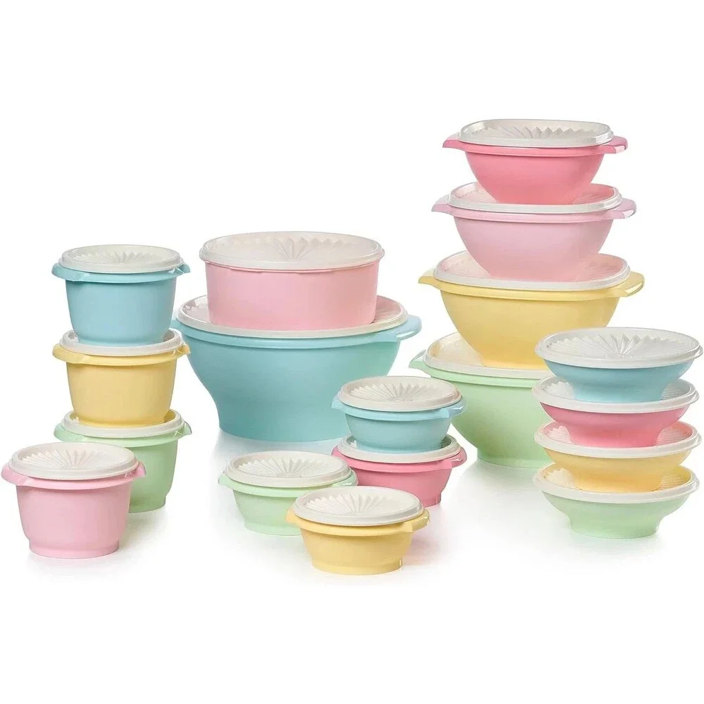 NEW 36 Piece Tupperware Heritage Food Storage Set Vintage colors dreamy pastels